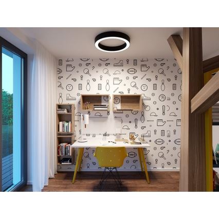 LED2 - Світлодіодний стельовий світильник з регулюванням яскравості SATURN LED/50W/230V 3000K/4000K чорний