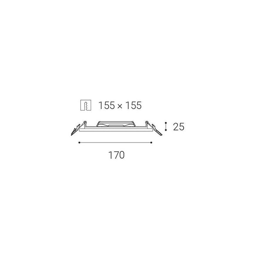 LED2 - Світильник для ванної кімнати вбудований SLIM LED/15W/230V IP43 CRI 90