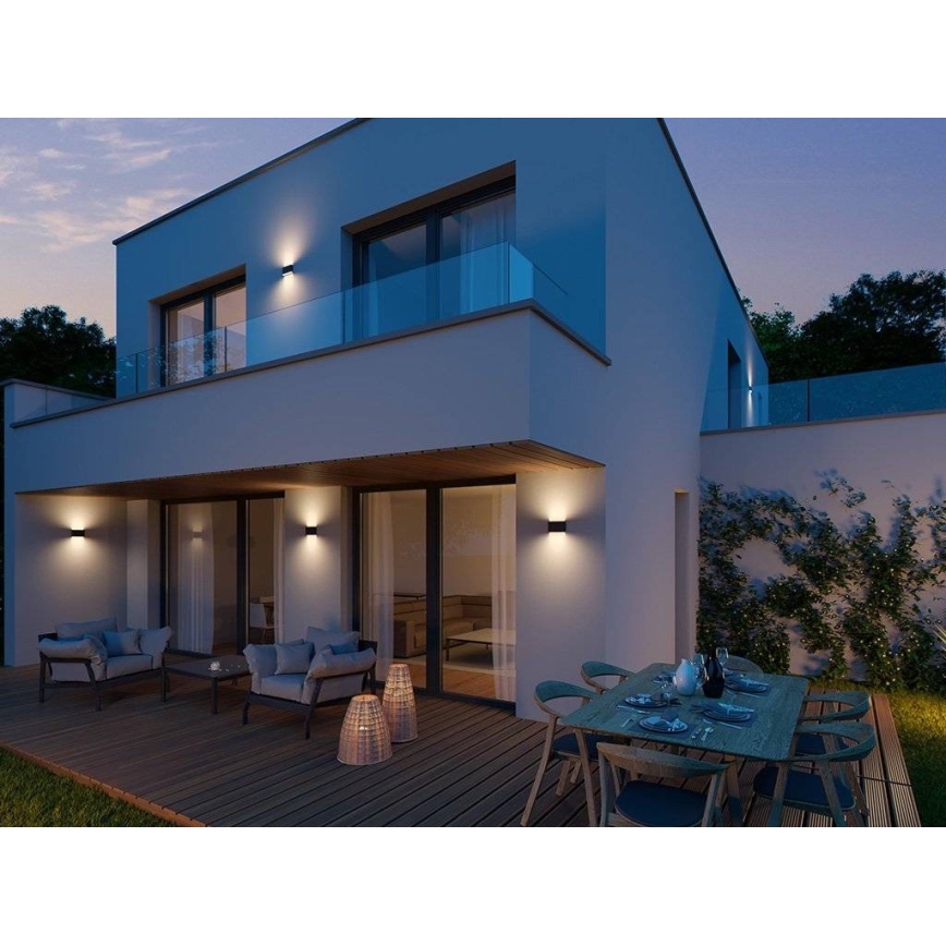 LED2 - Вуличний світлодіодний настінний світильник FLAT 2xLED/3W/230V IP65 3000K/4000K/5700K білий