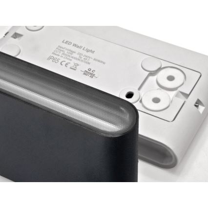 LED2 - Вуличний світлодіодний настінний світильник FLAT 2xLED/5W/230V IP65 3000K/4000K/5700K чорний