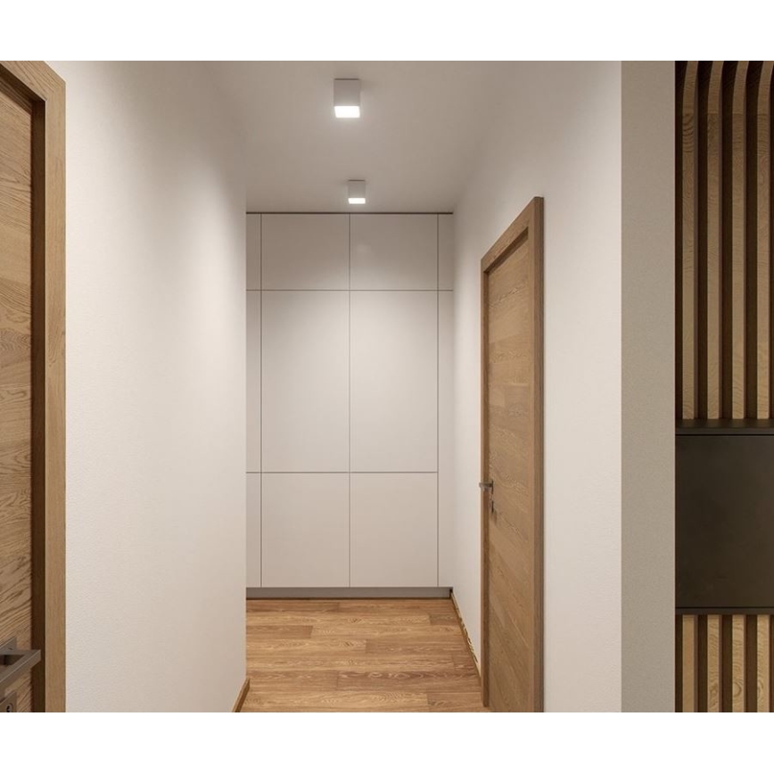 LED2 - Вуличний світлодіодний стельовий світильник CUBE LED/12W/230V біла IP54