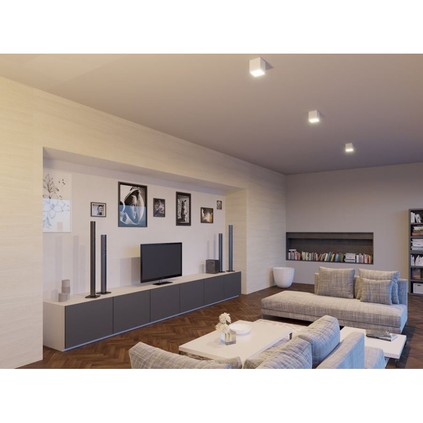 LED2 - Вуличний світлодіодний стельовий світильник CUBE LED/12W/230V біла IP54