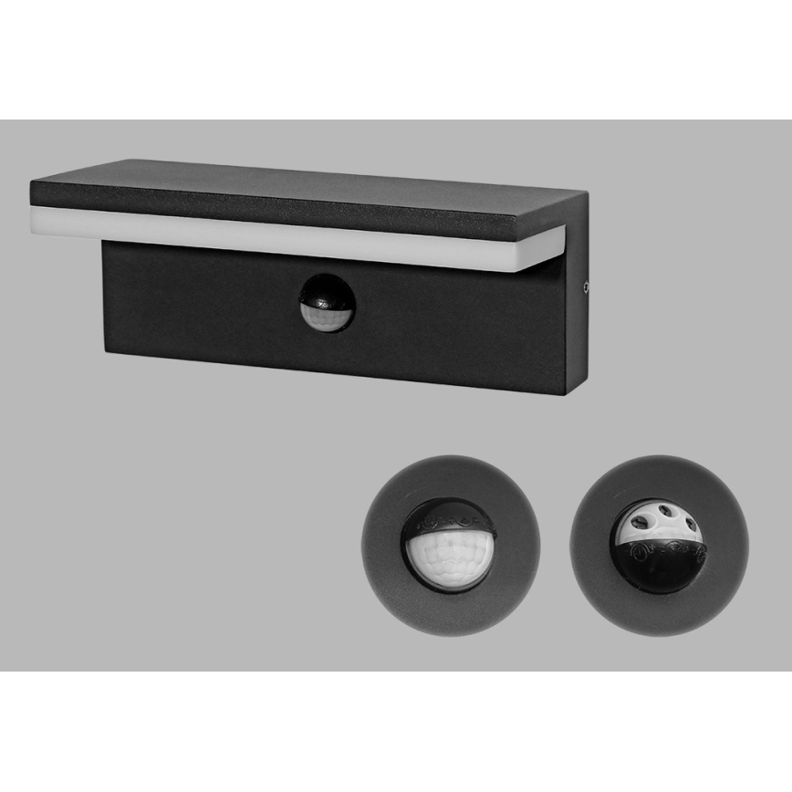 LED2 - Вуличний світлодіодний настінний світильник з датчиком HUGO LED/9W/230V IP54 3000K/4000K