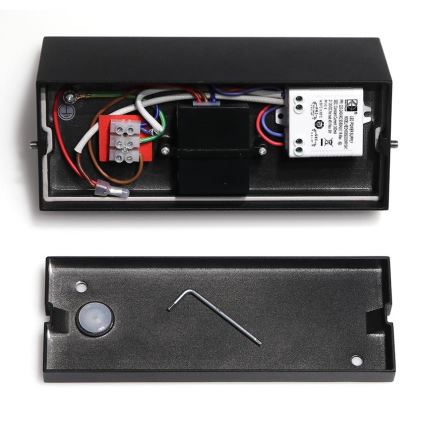 LED2 - Вуличний світлодіодний настінний світильник з датчиком HUGO LED/9W/230V IP54 3000K/4000K