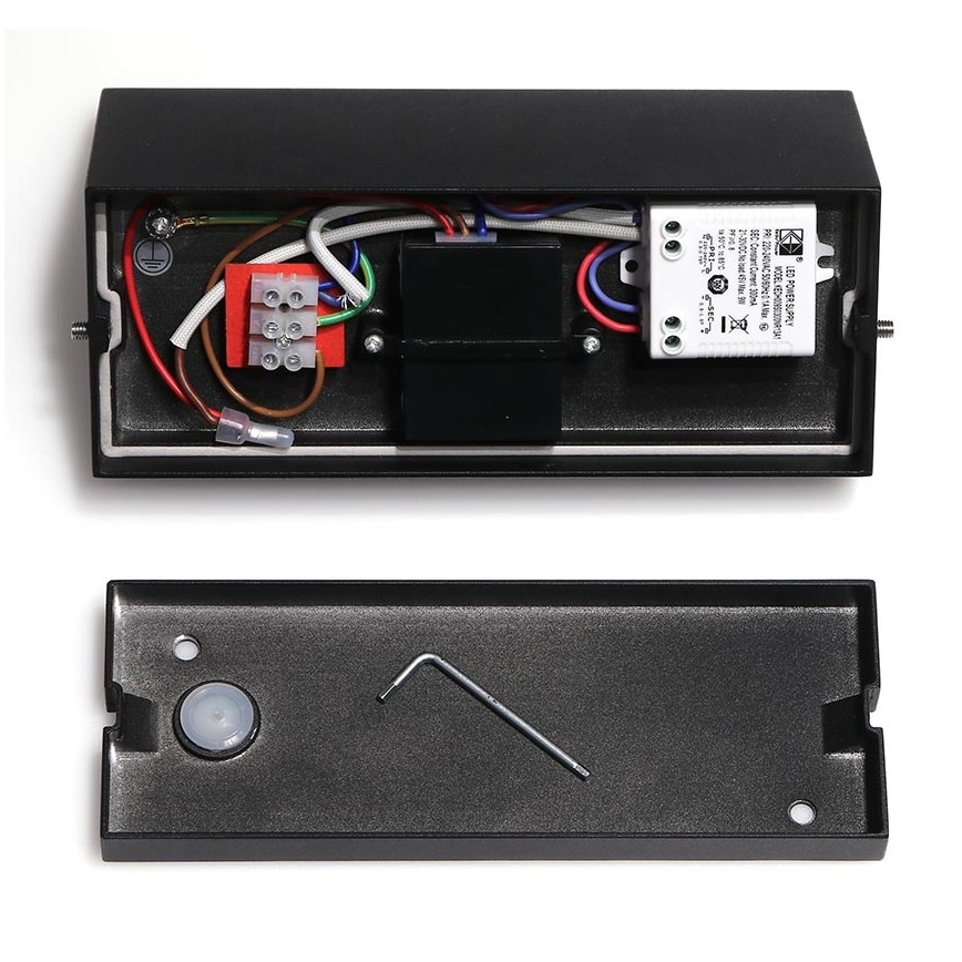 LED2 - Вуличний світлодіодний настінний світильник з датчиком HUGO LED/9W/230V IP54 3000K/4000K