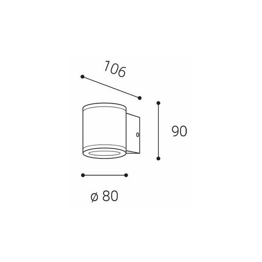 LED2 - Вуличний настінний світильник MIDO 1xGU10/50W/230V антрацит IP54