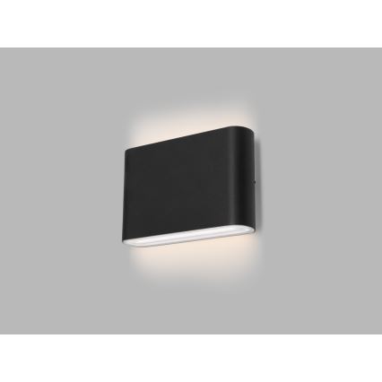 LED2 - Вуличний світлодіодий настінний світильник FLAT 2xLED/3W/230V IP65 3000K/4000K/5700K чорний
