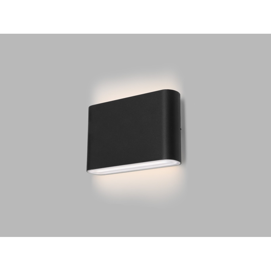 LED2 - Вуличний світлодіодий настінний світильник FLAT 2xLED/3W/230V IP65 3000K/4000K/5700K чорний