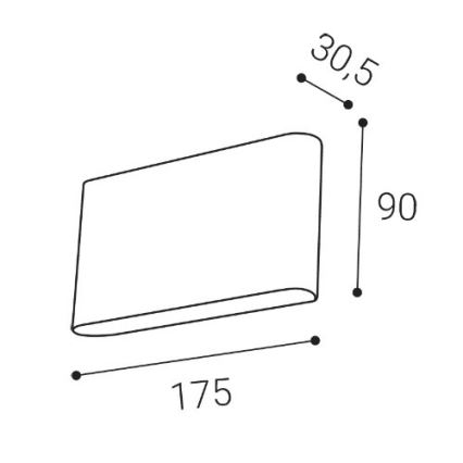 LED2 - Вуличний світлодіодний настінний світильник FLAT 2xLED/5W/230V IP65 3000K/4000K/5700K чорний