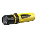Ledlenser EX7R - диммируемый перезаряжаемый LED-фонарь, 3250 mAh, IP68, 220 лм, 45 ч, жёлтый