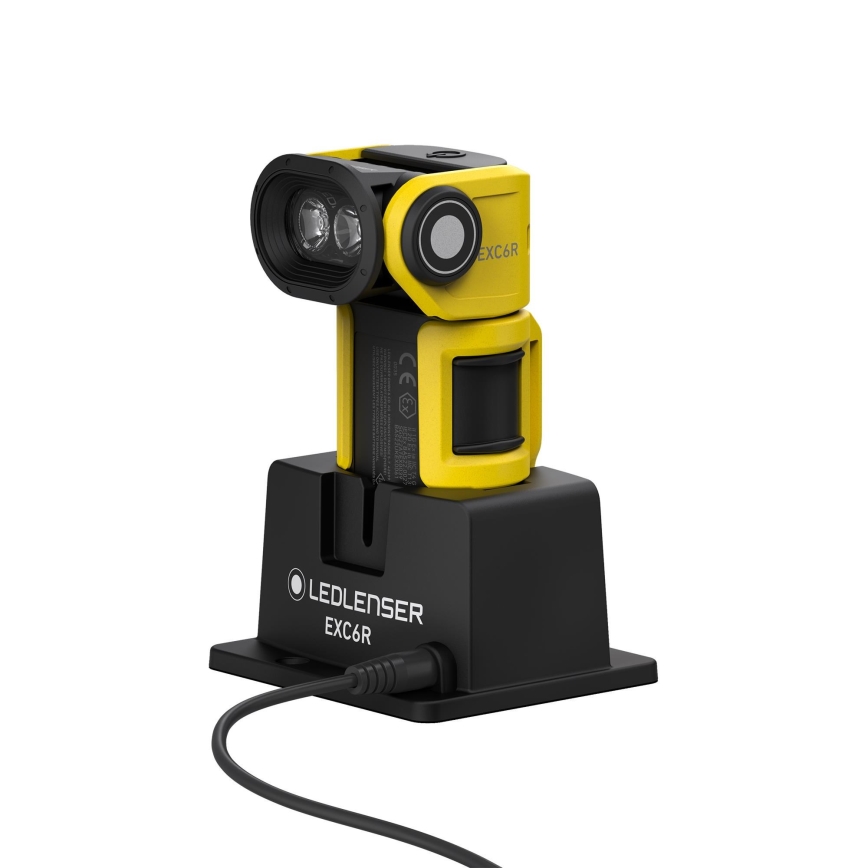 Ledlenser EXC6R - LED димований акумуляторний ліхтар з зарядною станцією LED/1900 mAh IP68 300 lm 10 h жовтий