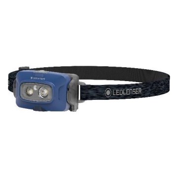 Ledlenser HF4R Core - светодиодная налобная лампа с регулируемой яркостью, перезаряжаемая, 1000 мА·ч, IP68, 500 лм, 35 ч, синий