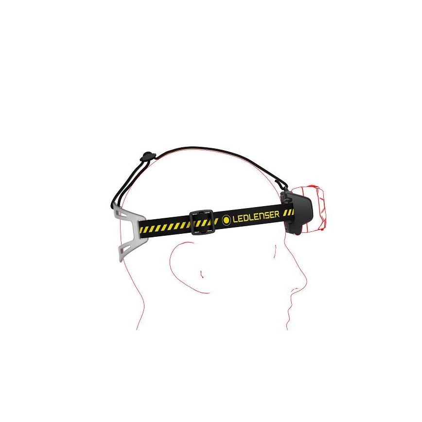 Ledlenser HF8R Work - перезаряджуваний налобний LED-ліхтар з регульованою яскравістю, акумулятор 3700 mAh, IP68, 1600 лм, 90 год, чорний