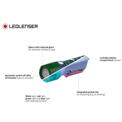 Ledlenser KIDBEAM4 RAINBOW - LED Детский фонарь с плавной регулировкой яркости LED/2xAAA IP44 фиолетовый