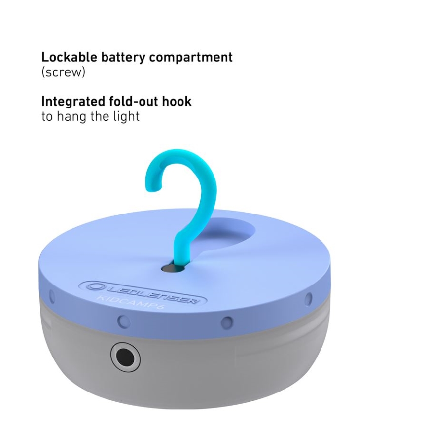 Ledlenser KIDCAMP6 RAINBOW - світлодіодна переносна лампа з регулюванням яскравості LED/3xAAA IP44, синя
