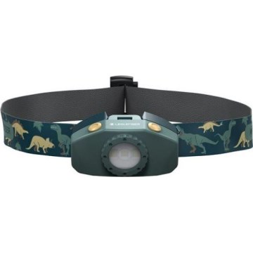 Ledlenser KIDLED2 DINO - детский налобный фонарь с регулировкой яркости, LED, 1xAAA, IPX4, 40 лм, 20 ч, зелёный