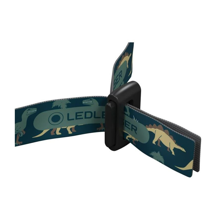 Ledlenser KIDLED4R DINO - перезаряджуваний дитячий налобний ліхтар LED з регульованою яскравістю LED/280 mAh IPX4 40 lm 18 h зелений