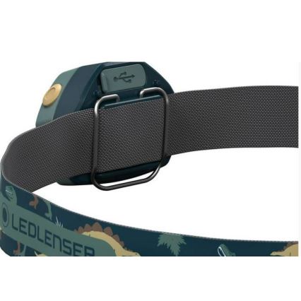 Ledlenser KIDLED4R DINO - перезаряджуваний дитячий налобний ліхтар LED з регульованою яскравістю LED/280 mAh IPX4 40 lm 18 h зелений
