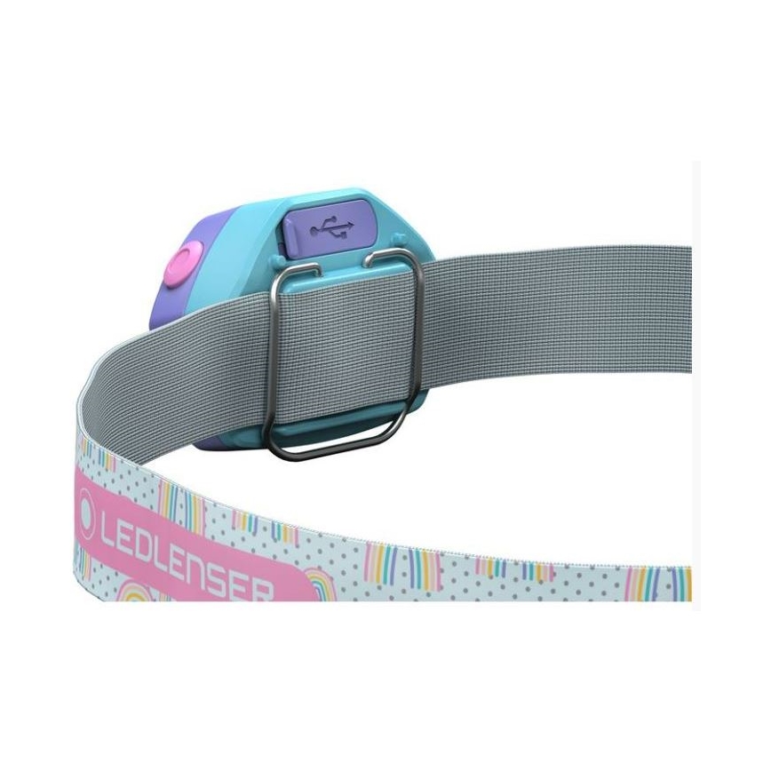 Ledlenser KIDLED4R RAINBOW - светодиодный диммируемый перезаряжаемый детский налобный фонарь LED/280 mAh IPX4 40lm 18 h фиолетовый