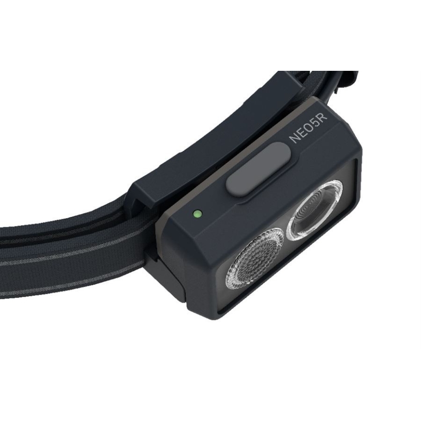 Ledlenser NEO5R - світлодіодний налобний ліхтар із регульованою яскравістю, акумулятор 1800mAh, IP54, 600 lm, 35 h, чорний
