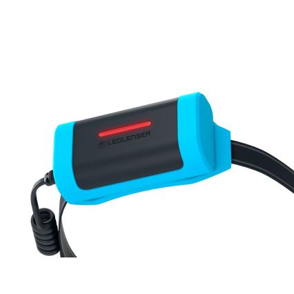 Ledlenser NEO9R - перезаряжаемая светодиодная налобная лампа с регулировкой яркости, аккумулятор 5000 mAh, IP54, 1200 lm, 120 ч, чёрная/синяя