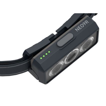 Ledlenser NEO9R - перезаряджуваний налобний LED-ліхтар із регулюванням яскравості, 5000 mAh, IP54, 1200 лм, до 120 год, чорний/сірий