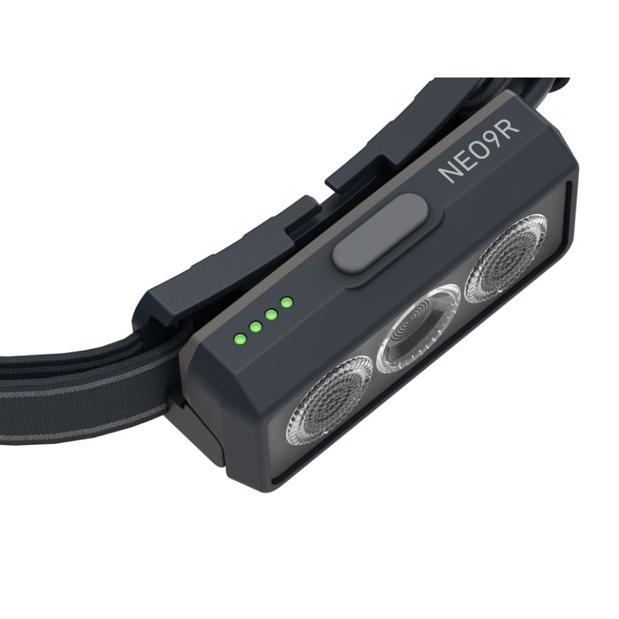 Ledlenser NEO9R - перезаряджуваний налобний LED-ліхтар із регулюванням яскравості, 5000 mAh, IP54, 1200 лм, до 120 год, чорний/сірий
