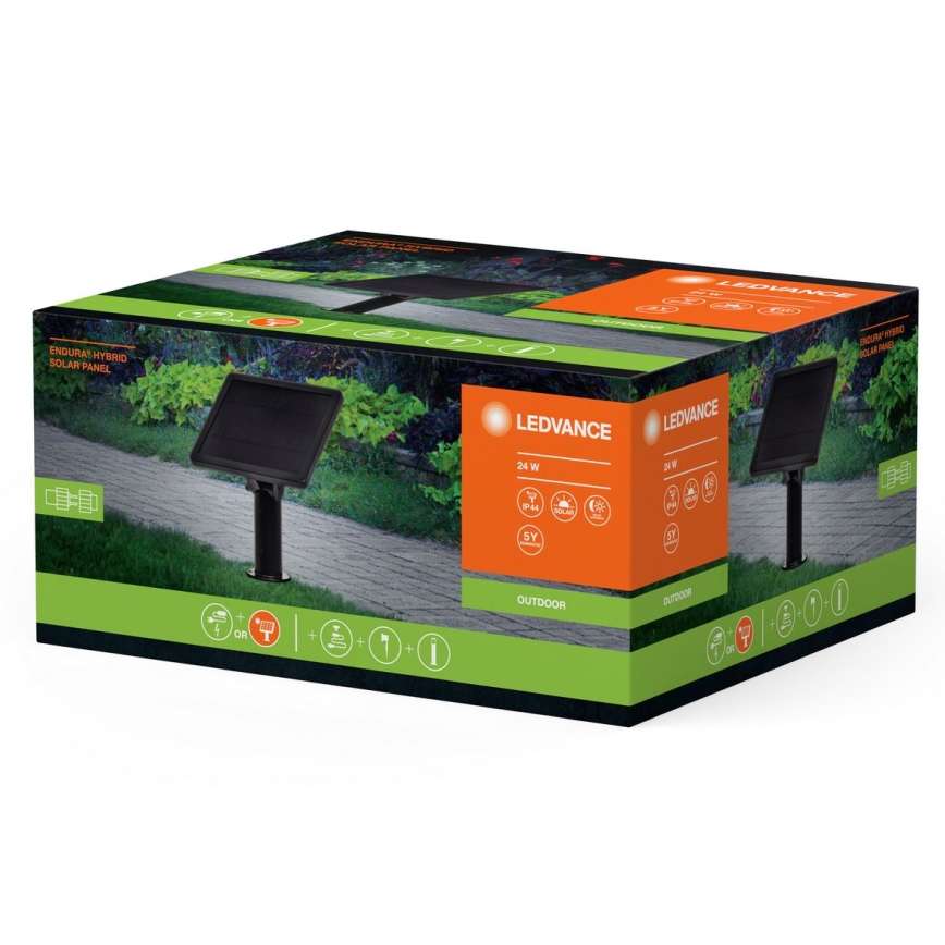 Ledvance - Гібридна сонячна панель ENDURA 24W/12V 2000 mAh IP67