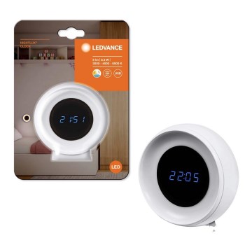 Ledvance - LED Цифровий годинник з підсвіткою NIGHTLUX LED/0,3W/5V 1000mAh 3000/4000/6500K