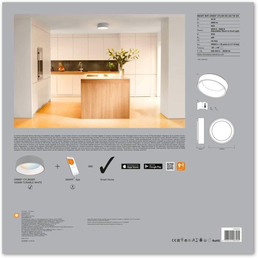Ledvance - LED Димерний світильник SMART+ CYLINDER LED/24W/230V 3000K-6500K Wi-Fi