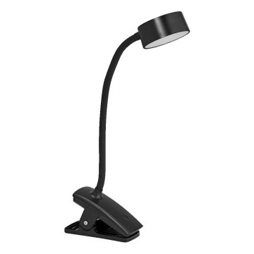 Ledvance - LED димована сенсорна настільна лампа з кліпсою CYLINDER LED/4,8W/5V 3000-6500K чорна