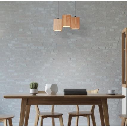 Ledvance - Світильник-люстра на тросі з регулюванням яскравості DECOR WOOD 3xLED/7W/230V Wi-Fi