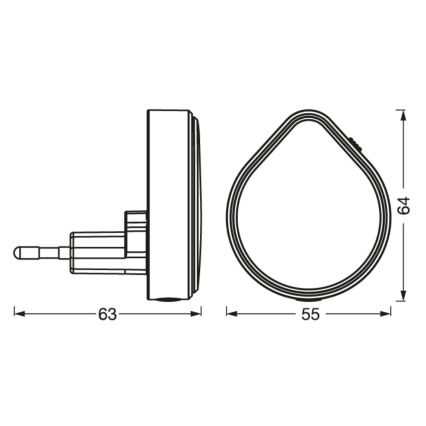 Ledvance - Світлодіодний димований орієнтирний світильник для розетки LUNETTA LED/0,5W/230V
