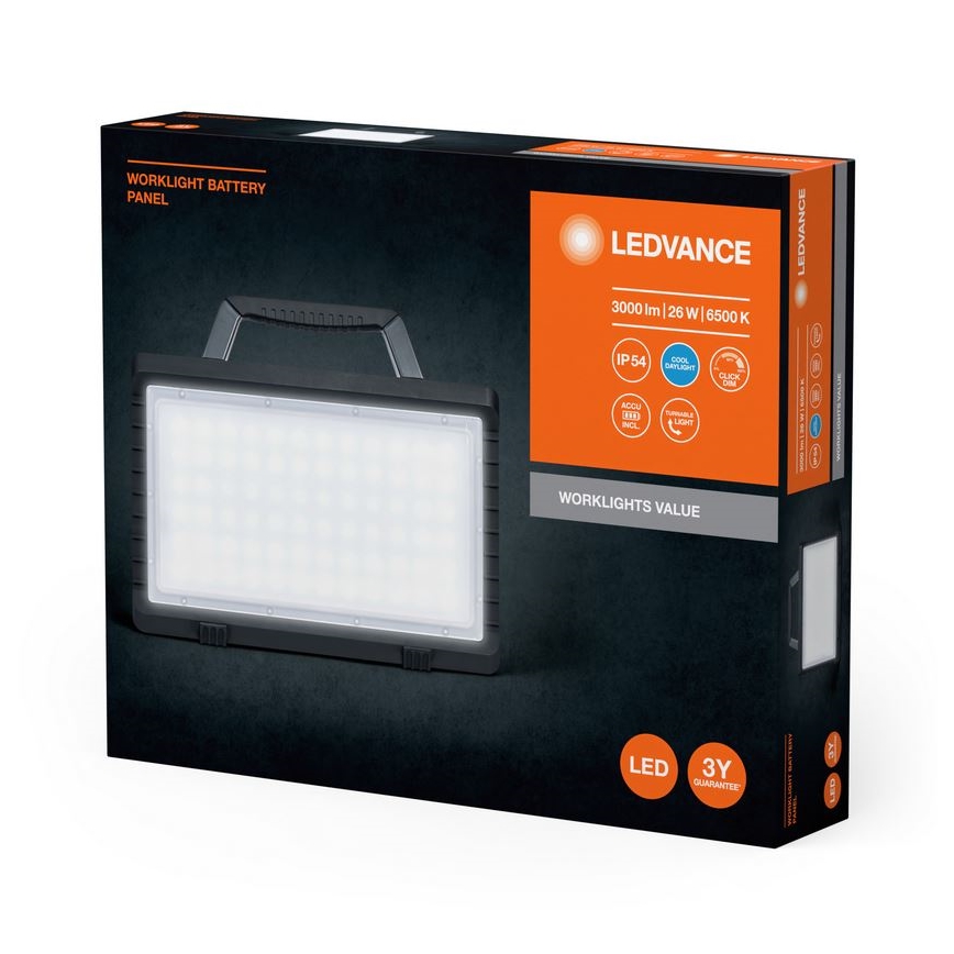 Ledvance - Світлодіодний димований зовнішній акумуляторний прожектор WORKLIGHT BATTERY LED/26W/5V 2200 mAh IP54