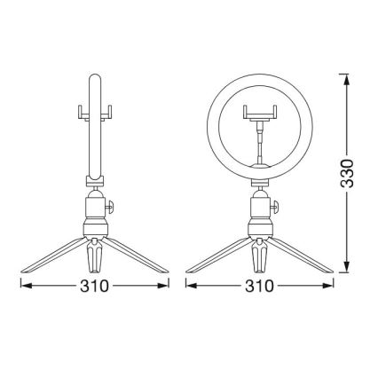 Ledvance - Настільна LED лампа з регулюванням яскравості із підставкою і тримачем для відеоблогів LED/5,5W/USB 3000/4000/6500K