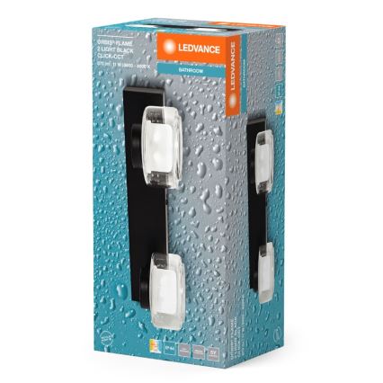 Ledvance - LED Настінний світильник для ванної кімнати ORBIS FLAME 2xLED/5,5W/230V 3000/4000K IP44 чорний