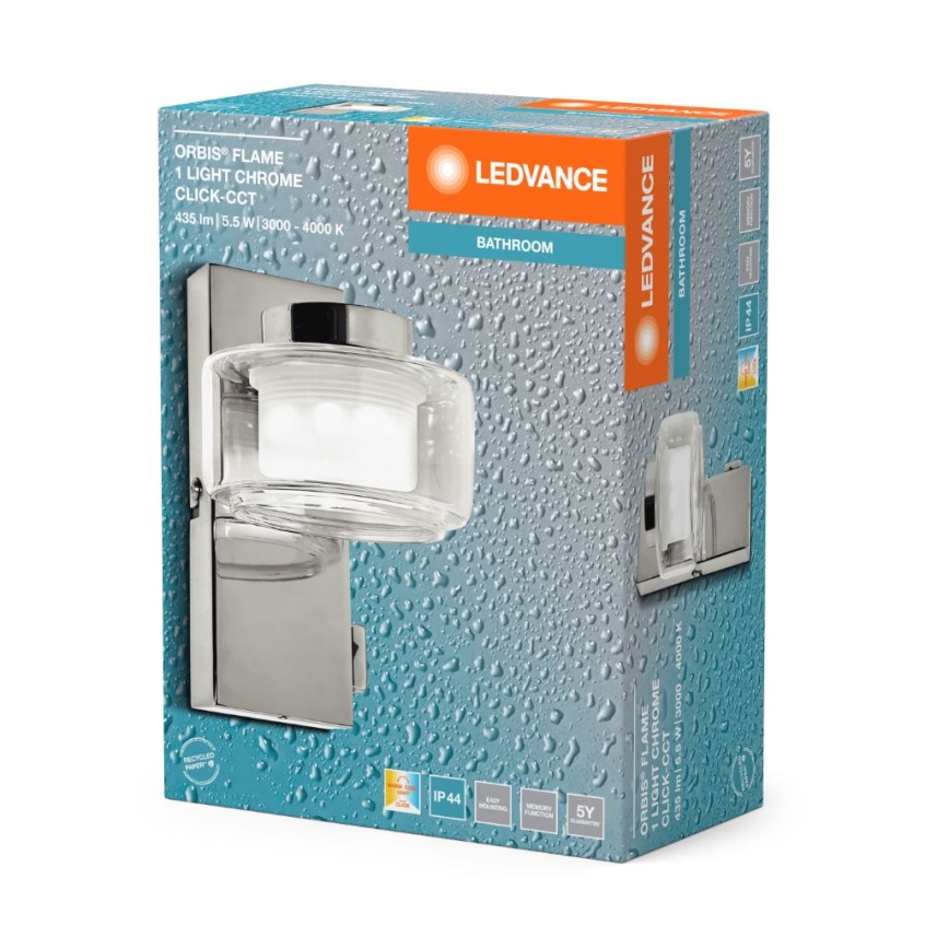 Ledvance - LED Настінний світильник для ванної кімнати ORBIS FLAME LED/5,5W/230V 3000/4000K IP44 хром