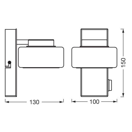 Ledvance - LED Настінний світильник для ванної кімнати ORBIS FLAME LED/5,5W/230V 3000/4000K IP44 чорний