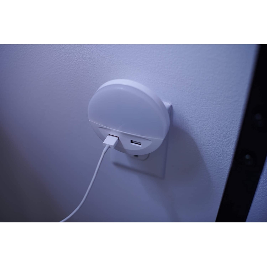 Ledvance - LED-нічник у розетку з сенсором LUNETTA 2xUSB LED/13W/230V
