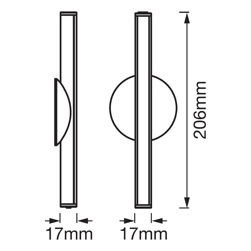 Ledvance - LED Освітлення дзеркала з можливістю регулювання яскравості LEDSTIXX LED/2W/Li-Ion 800 mAh IP44 CRI 90