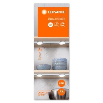 Ledvance - LED Освітлення меблів з датчиком з регулюванням яскравості LINEAR 2xLED/3,5W/230V