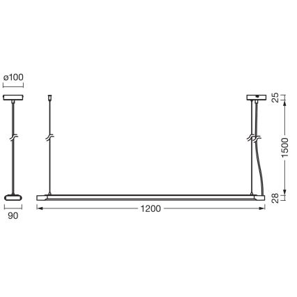 Ledvance - LED підвісний світильник з регульованою яскравістю OFFICE LINE LED/40W/230V