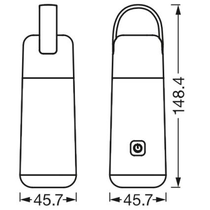 Ledvance - LED Power bank з функцією ліхтарика MOBILE LED/0,5W/5V 1800 mAh 2xUSB