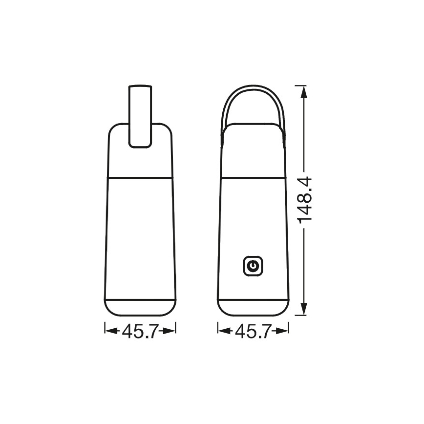 Ledvance - LED Power bank з функцією ліхтарика MOBILE LED/0,5W/5V 1800 mAh 2xUSB