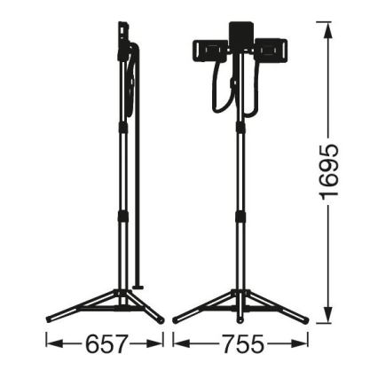 Ledvance - LED Прожектор з тримачем TRIPOD 1xLED/30W/230V + 2xLED/5W IP65