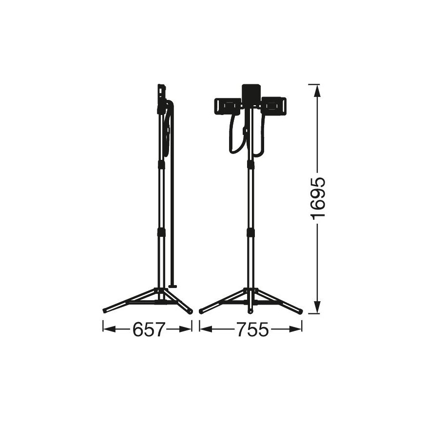 Ledvance - LED Прожектор з тримачем TRIPOD 1xLED/30W/230V + 2xLED/5W IP65
