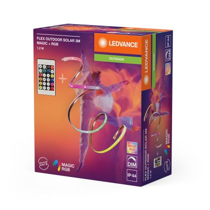 Ledvance - RGB диммируемая солнечная LED-лента FLEX MAGIC 3 м LED/1,2 Вт/5 В IP44 + пульт дистанционного управления