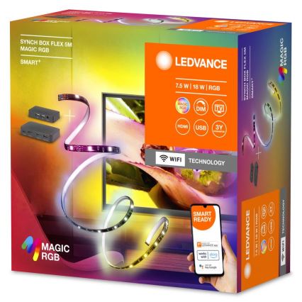 Ledvance - LED RGB Стрічка для телевізора з регулюванням яскравості SYNCH BOX FLEX SMART+ MAGIC 4,5м LED/18W/230V Wi-Fi