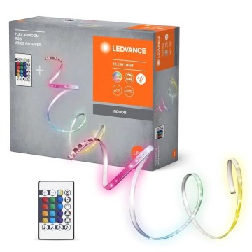 Ledvance - LED RGB Стрічка з регулюванням яскравості FLEX AUDIO 3м LED/12,5W/230V + пульт дистанційного керування