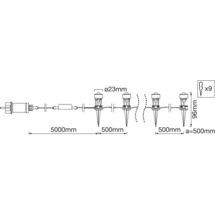 Ledvance - Уличный удлинительный комплект LED RGB SMART+ DOT 9xLED/2,5W/230V IP65 Wi-Fi